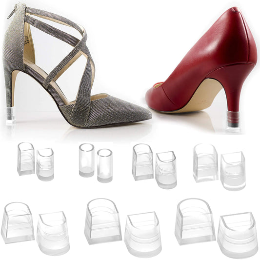 Salsa Cap Protectors for High Heel Shoes | 10 Sizes Clear Pack | Protector Replacement Heel Savers for Stiletto and Pumps Tips | Stoppers for Grass Covers and Protects | Anti-Slip (10 pairs)